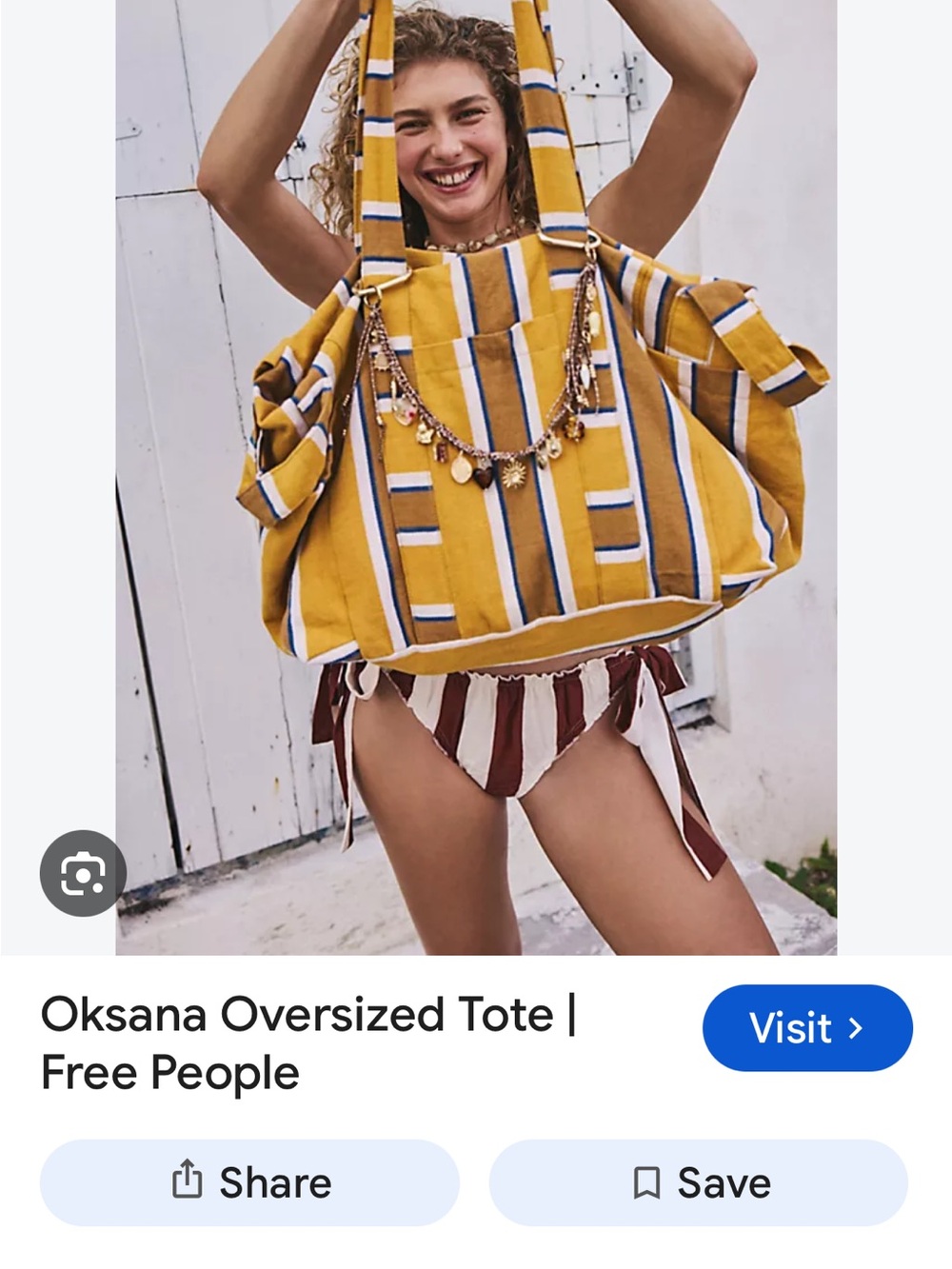Free People oksana tote Green, Yellow & Blue Striped Tote Bag - Picture 8 of 12